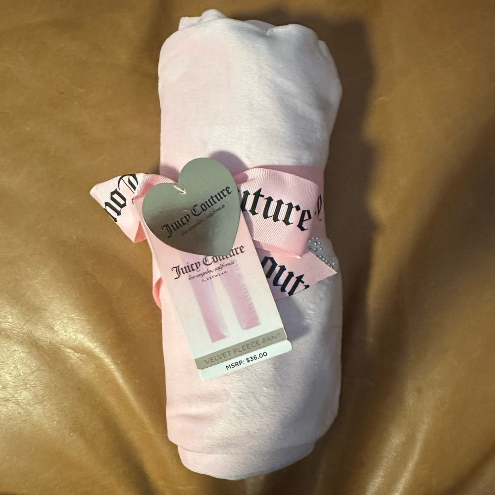 Juicy Couture Pink Velvet Fleece Pants - Picture 5 of 5